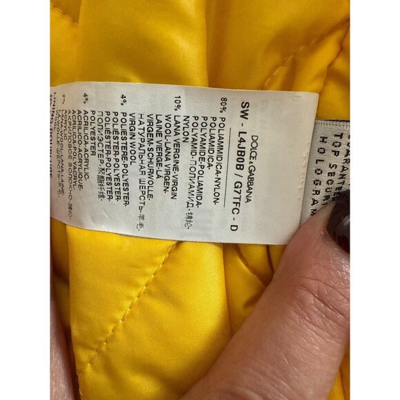 Dolce & Gabbana Kids Panelled Logo Patch Bomber Jacket In Blue 11/12Y - Picture 10 of 15